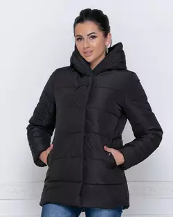 Куртка зимова с капюшоном чорного кольору